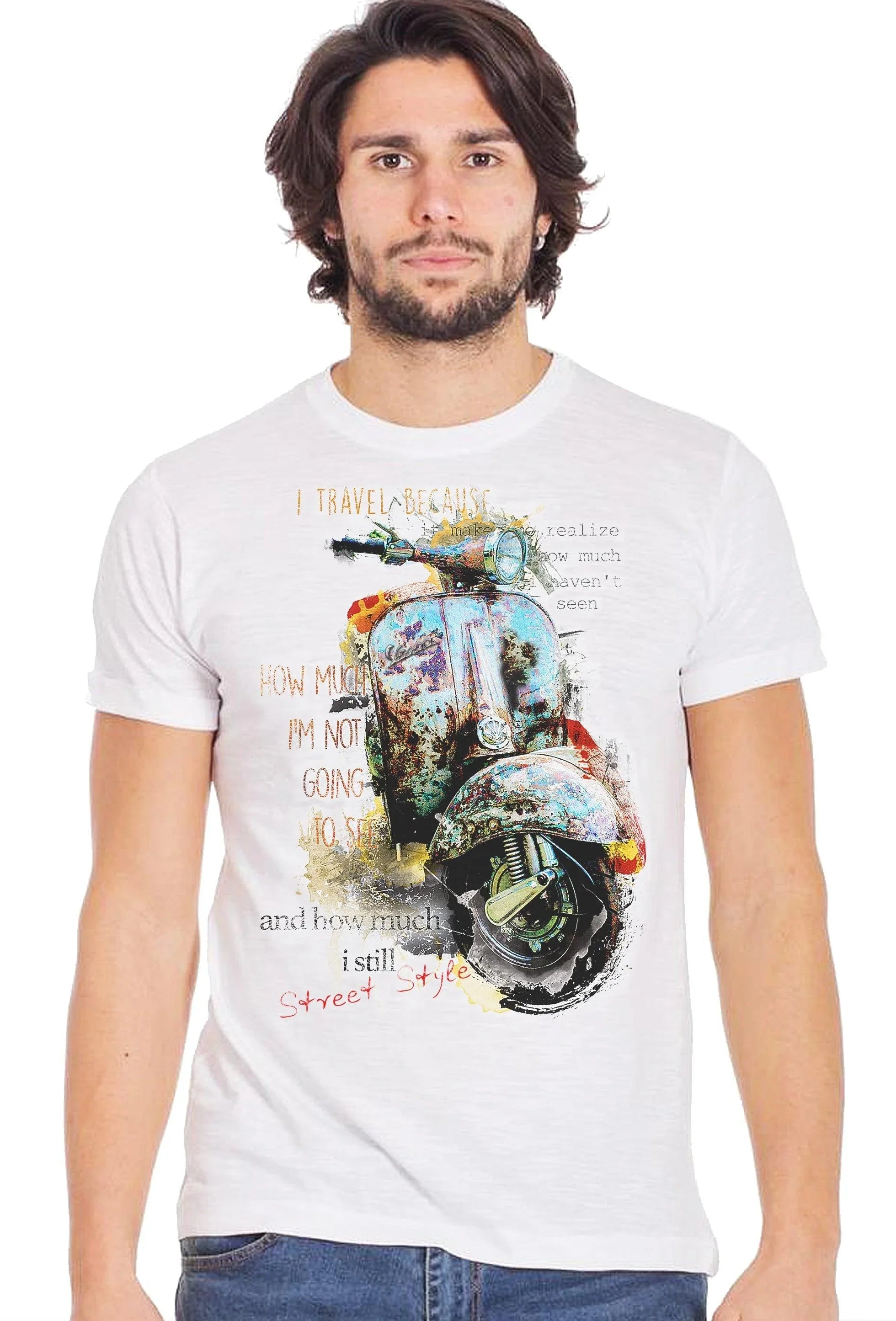 Vespa Vintage T-shirt Uomo - 100% Cotone